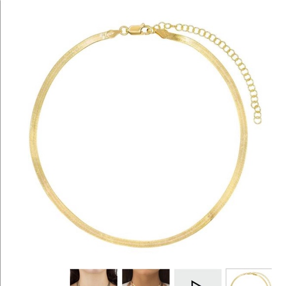 Gold Herringbone Choker from Adinas Jewels - Picture 5 of 6